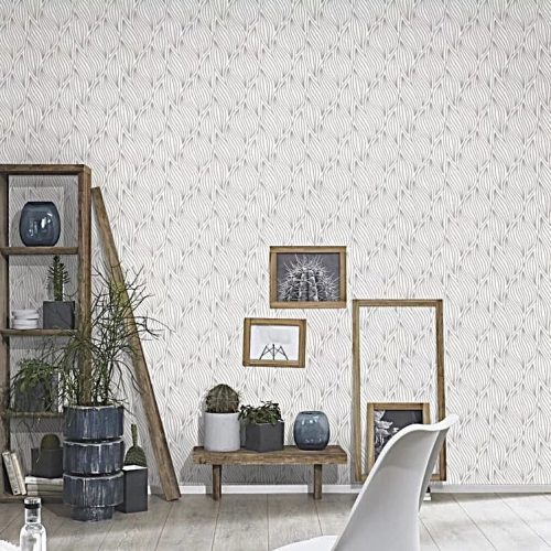 Carat halványdrapp alapon platina hullámos mintás tapéta 10063-14