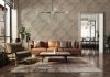 Yazmin barna-szürke márvány alapon drapp klasszikus mintás luxus tapéta 101103-4