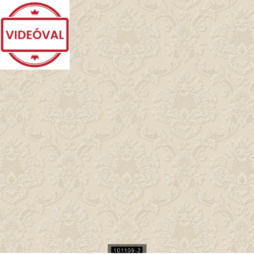 Yazmin drapp klasszikus mintás gyöngyházfényű luxus tapéta 101109-2