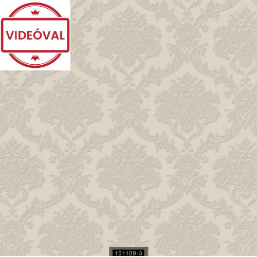 Yazmin barna alapon szürke klasszikus mintás gyöngyházfényű luxus tapéta 101109-3