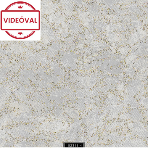 Munira lilásszürke-szürke-arany beton, márvány mintás fényes tapéta 102311-4
