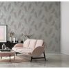 Vira elegáns drapp-ezüst színű tollas tapéta 102401-5