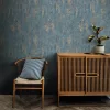 Sötétkék elegánsan csillogó beton mintás tapéta 10273-08