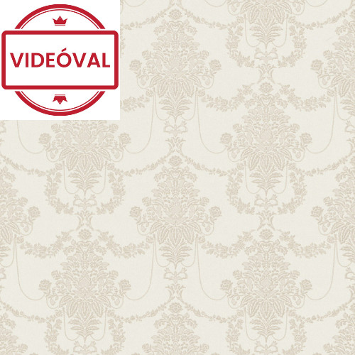 Versailles drapp-bézs klasszikus barokk mintás selyem tapéta 10287-02