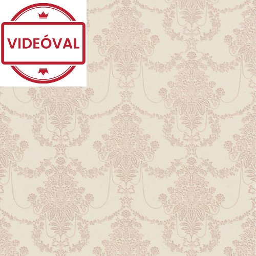 Versailles bézs-rózsaszín klasszikus barokk mintás selyem tapéta 10287-05