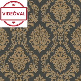   Versailles fekete-arany klasszikus barokk mintás selyem tapéta 10288-15