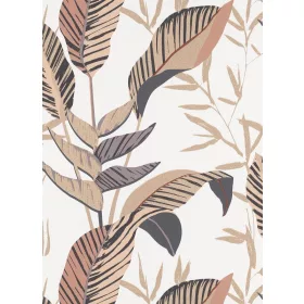   Elle Decoration 3 fehér-fekete-barna-arany levél mintás tapéta 10332-02