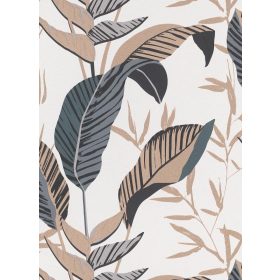   Elle Decoration 3 fehér-fekete-arany levél mintás tapéta 10332-15