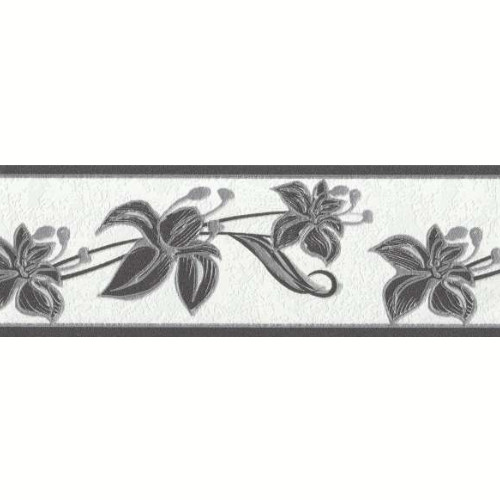 Fekete virágos bordűr 104-16 Kifutó