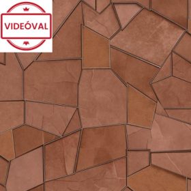  Elle 4. téglavörös-barna-arany 3D kő mintás tapéta 10445-13