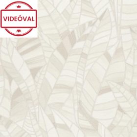 Elle 4. törtfehér-drapp levél mintás tapéta 10446-14