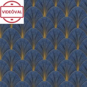   Elle 4. kék-arany art deco, legyező mintás tapéta 10451-08