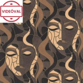   Elle 4. barna-arany mozaik mintás női portrés tapéta 10458-37