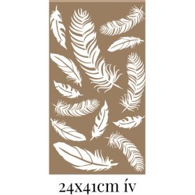 Csillogó tollas dombornyomott falmatrica