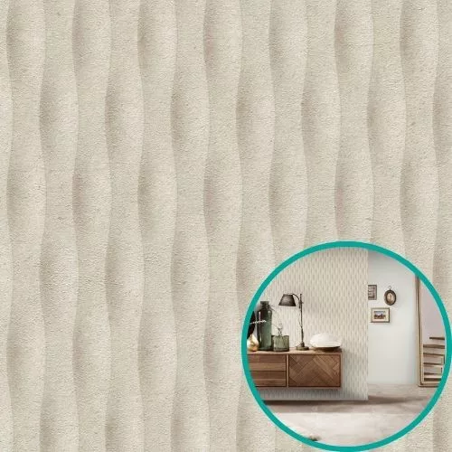 Erismann 10523-02 tapéta - bézs selymes hullámtextúra