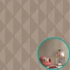 Erismann 10524-11 tapéta - dohánybarna geometrikus hálóminta 
