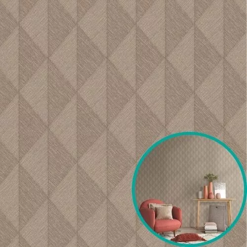 Erismann 10524-11 tapéta - dohánybarna geometrikus hálóminta 