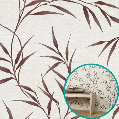  Erismann 10528-06 tapéta - fehér/bordó Art deco mintás