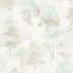 Forest Dreams fehér alapon türkiz-barna akvarell erdőmintás tapéta 10557-02
