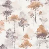 Forest Dreams akvarell erdőmintás fehér alapon padlizsánlila-bronzbarna tapéta 10557-11