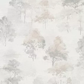   Forest Dreams krém alapon mandulabarna / kőszürke erdő mintás tapéta 10557-37