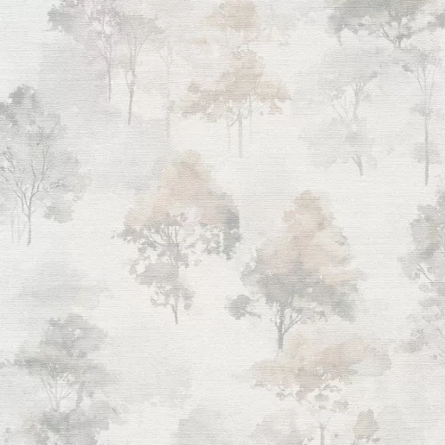 Forest Dreams krém alapon mandulabarna / kőszürke erdő mintás tapéta 10557-37