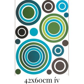 Kék-zöld-barna körös falmatrica