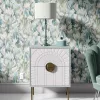 Erismann Pure Harmony 10586-07 Absztakt virágmintás kék-zöld tapéta