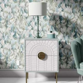   Erismann Pure Harmony 10586-07 Absztakt virágmintás kék-zöld tapéta