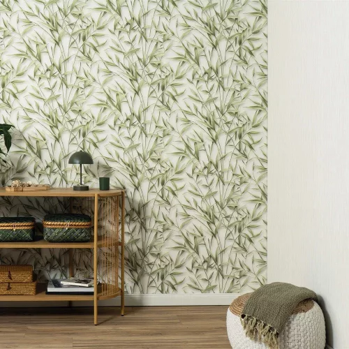 Erismann Pure Harmony 10587-07 zöld csillogó levél mintás tapéta