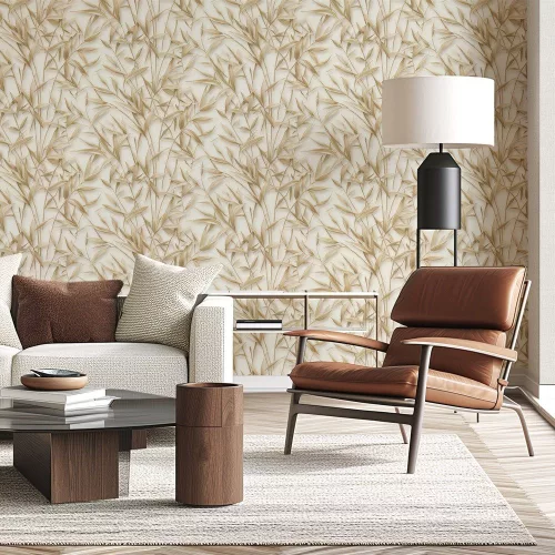 Erismann Pure Harmony 10587-11 drapp/aranybarna csillogó levél mintás tapéta