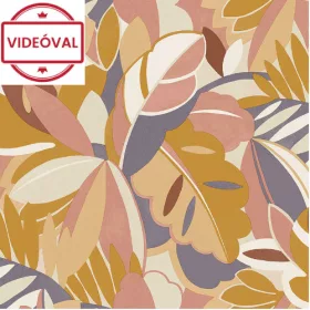   Dolce Vita sárga-lila-rózsaszín levél mintás tapéta 11230102