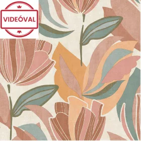   Dolce Vita drapp alapon rózsaszín-mályva-kék tulipán mintás tapéta 11230703