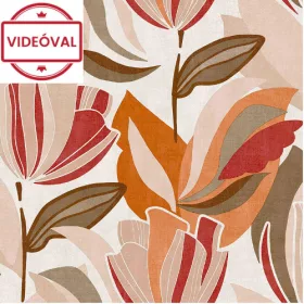   Dolce Vita drapp alapon narancssárga-piros tulipán mintás tapéta 11230710