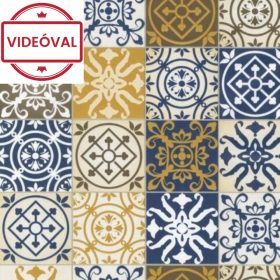   Gekkofix/Venilia Liana Színes marokkói cementlap mintás öntapadós fólia 12064 KIFUTÓ
