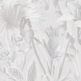 Tahiti drapp-szürke dzsungel mintás tapéta 13330
