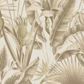 Tahiti bézs-barna dzsungel mintás tapéta 13331