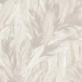   Tahiti fényes ekrü-ködszürke glamour levél mintás tapéta 13344