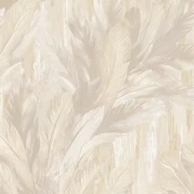   Tahiti bézs selyemfényű glamour levél mintás  tapéta 13346