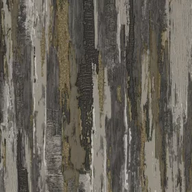   Tahiti fekete-arany-ezüst-szürke fényes fakéreg mintás tapéta 13355