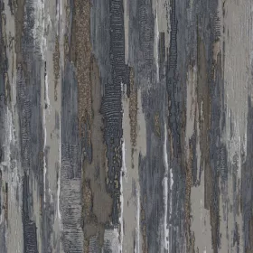   Tahiti acélkék-olajbarna-kagylóezüst selyemfényű fakéreg mintás tapéta 13356