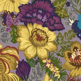 Tahiti színes hímzett virág mintás fényes tapéta 13362