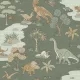 Adventure Awaits  zöld alapon dinoszaurusz mintás tapéta 14010