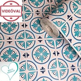   Gekkofix Cassia teal  Kék cementlap mintás öntapadós fólia 14083 KIFUTÓ