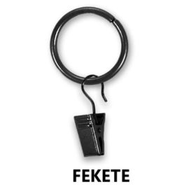 Fém karika fém csipesszel fekete