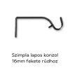 Lapos szimpla konzol 16mm-es rúdhoz fekete