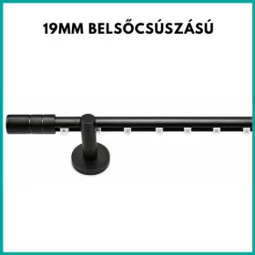   Landhouse 19mm belső csúszású fém karnis fekete GRIP véggel 140cm