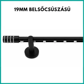   Landhouse 19mm belső csúszású fém karnis fekete ROYAL véggel