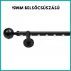 Landhouse 19mm belső csúszású fém karnis fekete JUPITER véggel 280cm toldva