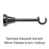 Landhouse 19mm karnis fekete króm Royal véggel